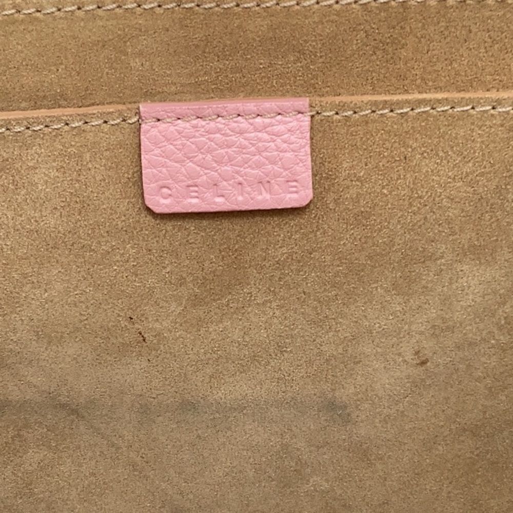 AUTHENTIC CELINE PINK LEATHER BOOGIE TOTE SATCHEL BAG GROMMET EMBELLISHED - Picture 9 of 15